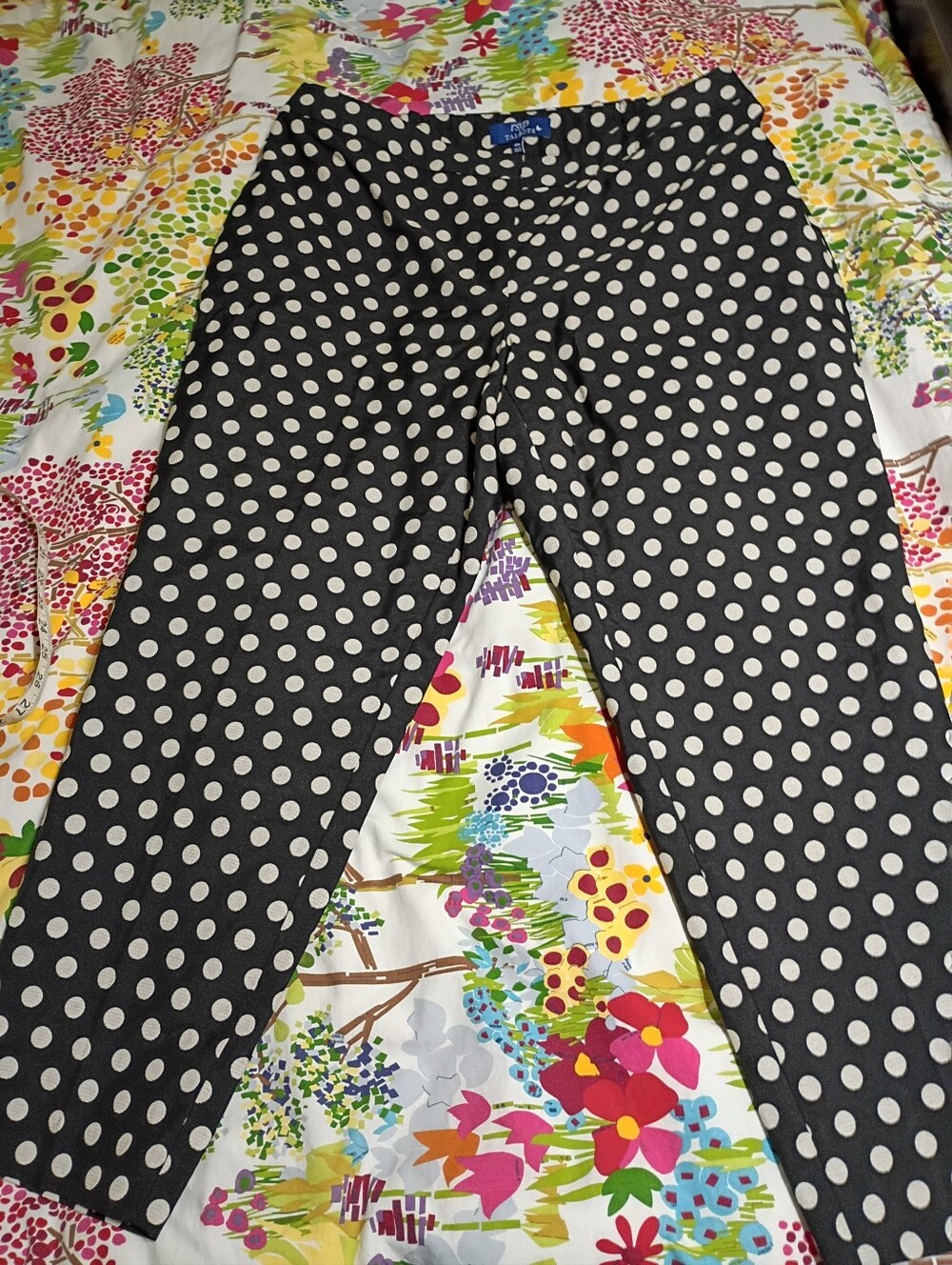 Talbots Black With White Dots Pants Size 18W